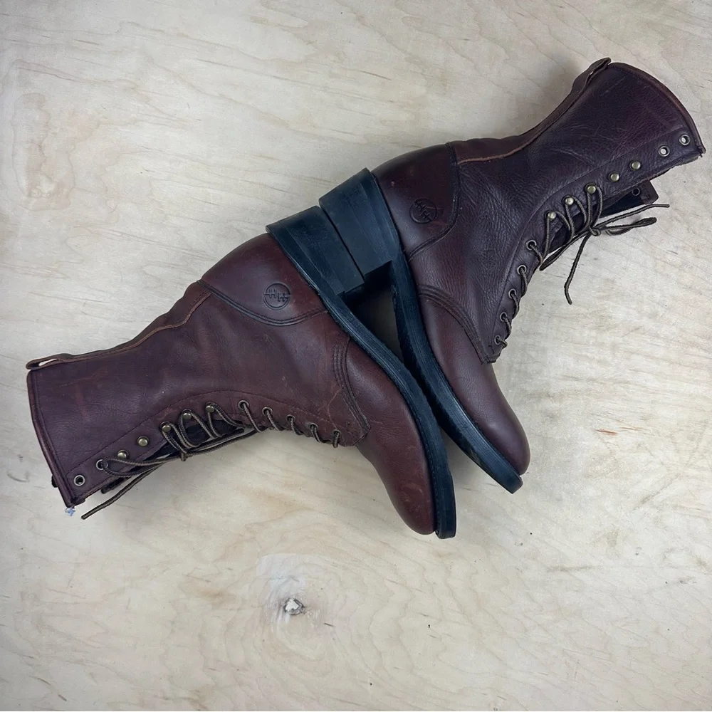 Double H Dark Brown Leather Boots